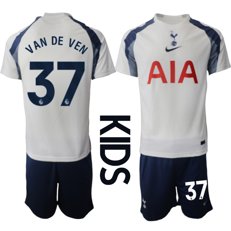 Youth 2025-2026 Club Tottenham home White #37 Soccer Jersey->youth soccer jersey->Youth Jersey